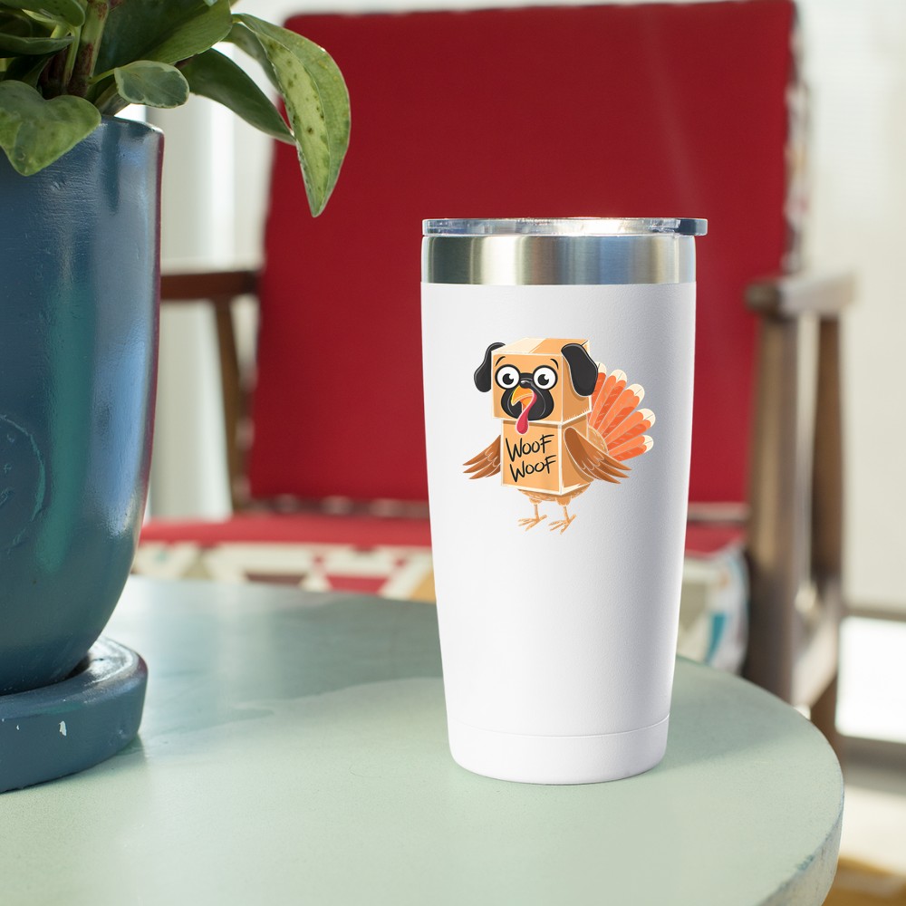 Funny Thanksgiving Turkey Fake Pug Disguise Dog Lovers Tumbler